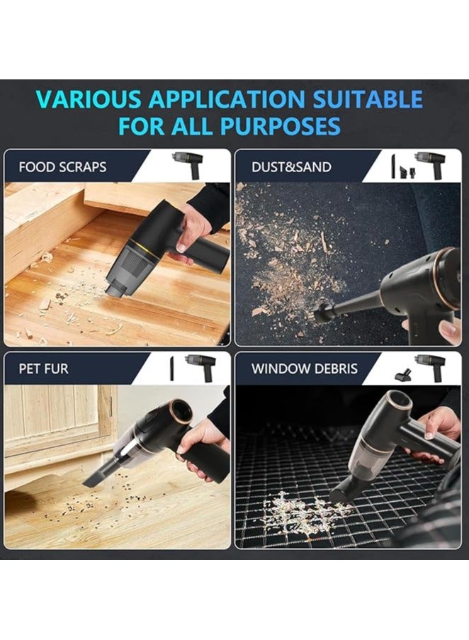 360 Air Duster / Mini Vacuum 4000mAh 120W 8000pa Suction, Foldable Compressed Air Duster Rechargeable Handheld Vacuum Cordless Keyboard Cleaner Air Blower Car Vacuum Cleaner for Compute/Car/House - Image 4