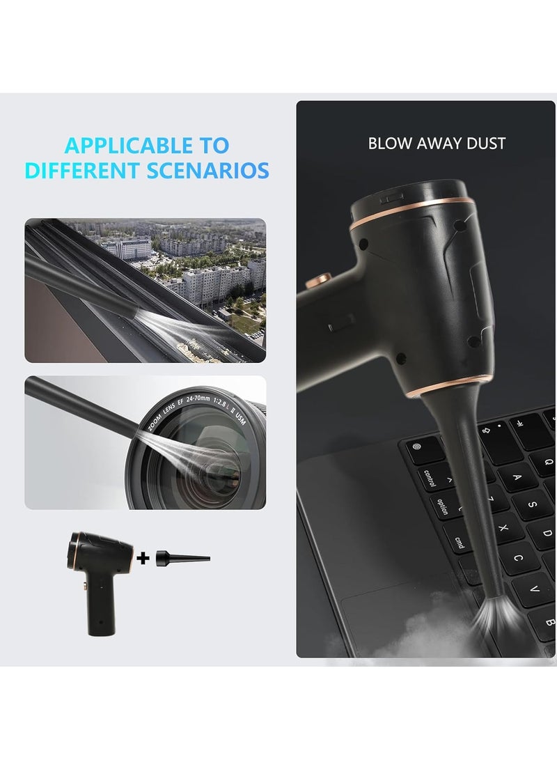 360 Air Duster / Mini Vacuum 4000mAh 120W 8000pa Suction, Foldable Compressed Air Duster Rechargeable Handheld Vacuum Cordless Keyboard Cleaner Air Blower Car Vacuum Cleaner for Compute/Car/House - Image 3