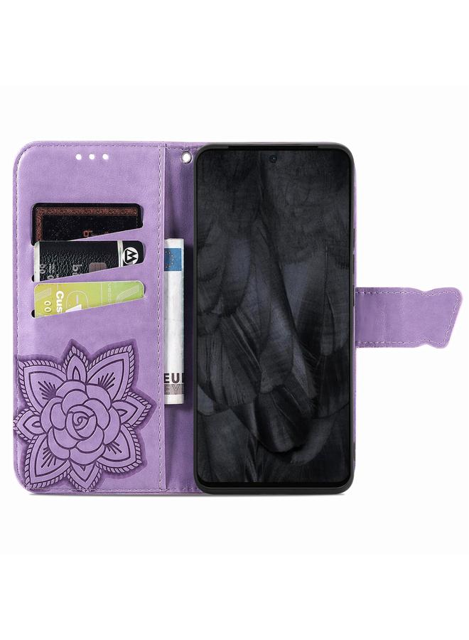 Green Tiger Case For Google Pixel 8 Pro Butterfly Love Flower Embossed Leather Phone Case - Image 3