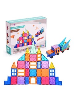 Y&D Magnetic Tiles Building Blocks,Clear 3D Blocks Construction Playboards,120PCS Educational Magnet Toys Recreational, for Children Ages 3 Years + (120PCS)  - Image 1