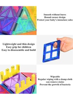 Y&D Magnetic Tiles Building Blocks,Clear 3D Blocks Construction Playboards,120PCS Educational Magnet Toys Recreational, for Children Ages 3 Years + (120PCS)  - Image 2