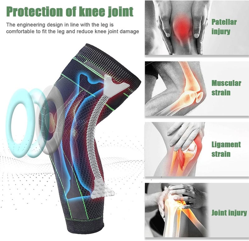 Ofrdncy Leg Compression Sleeve Full Leg 2 Pack Long/Self-Heating Knee Brace for Men Women Knee Support Protector for Running,Weightlifting, Workout and other Sport-4Sizes - Image 5