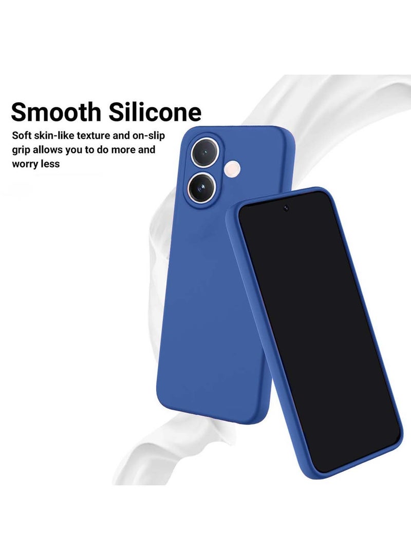 Wtech vivo V60 Lite 5G 2025 Soft Liquid Silicone Case Cover (MCRPSN) - Navy Blue - Image 3