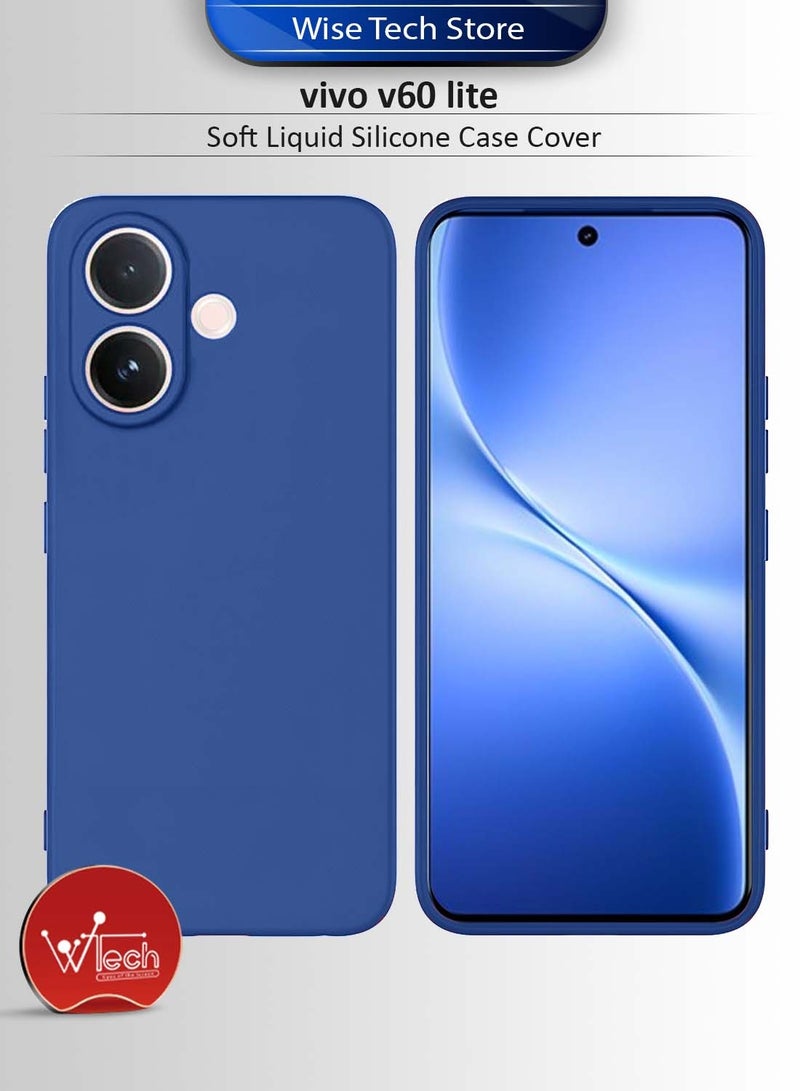 Wtech vivo V60 Lite 5G 2025 Soft Liquid Silicone Case Cover (MCRPSN) - Navy Blue - Image 1