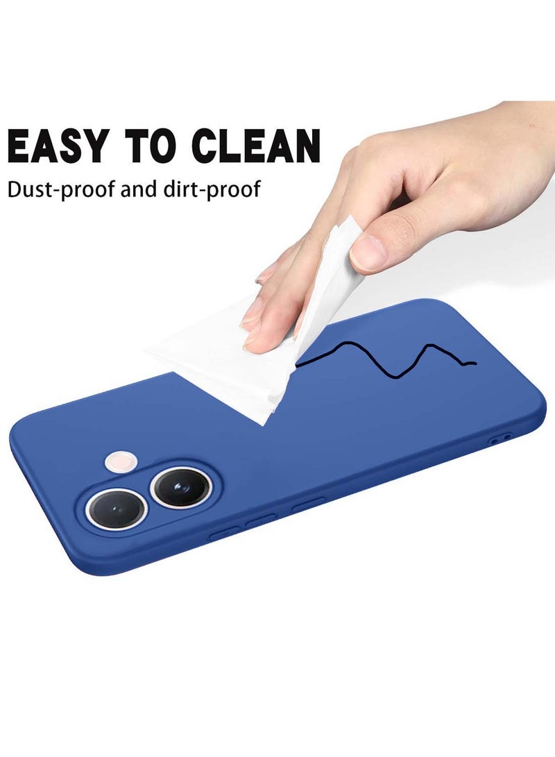 Wtech vivo V60 Lite 5G 2025 Soft Liquid Silicone Case Cover (MCRPSN) - Navy Blue - Image 5