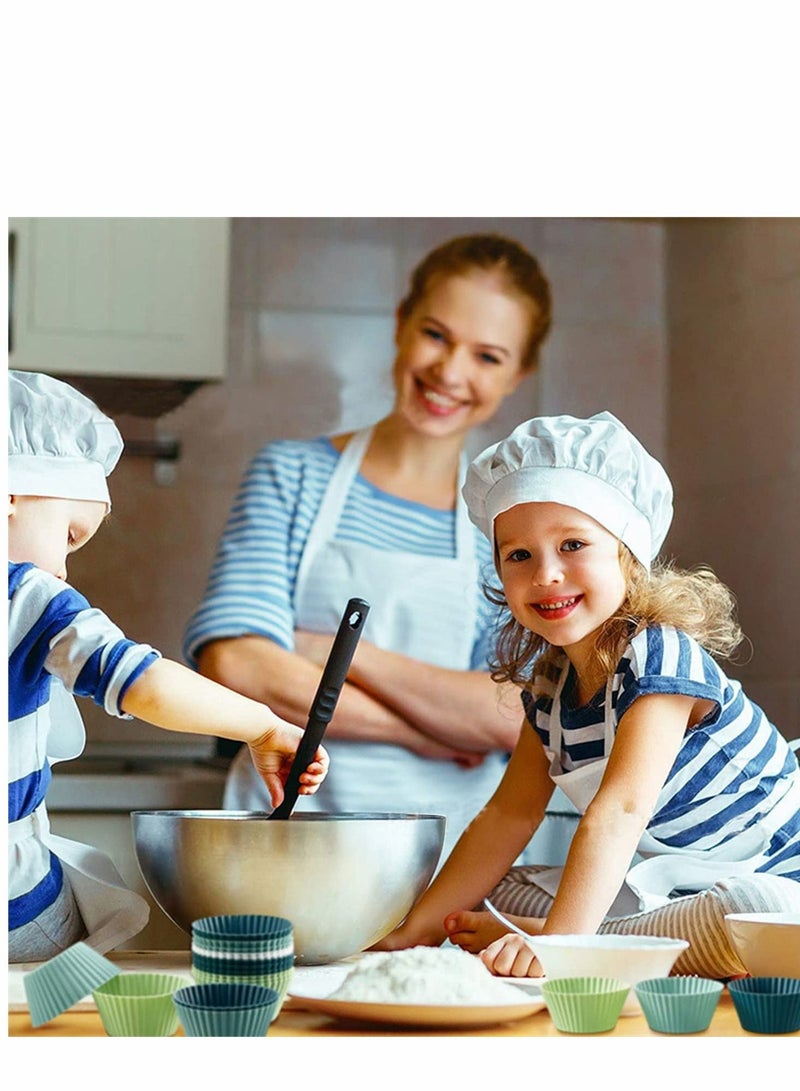 Excefore كوب خبز سيليكون المطبخ أكواب قابلة لإعادة الاستخدام قوالب كعكة - غير سامة، خالية من BPA، آمنة في غسالة الصحون (12 حزمة) - Image 3