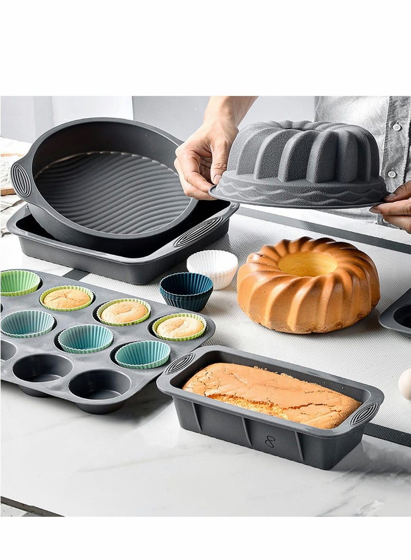 Excefore كوب خبز سيليكون المطبخ أكواب قابلة لإعادة الاستخدام قوالب كعكة - غير سامة، خالية من BPA، آمنة في غسالة الصحون (12 حزمة) - Image 4