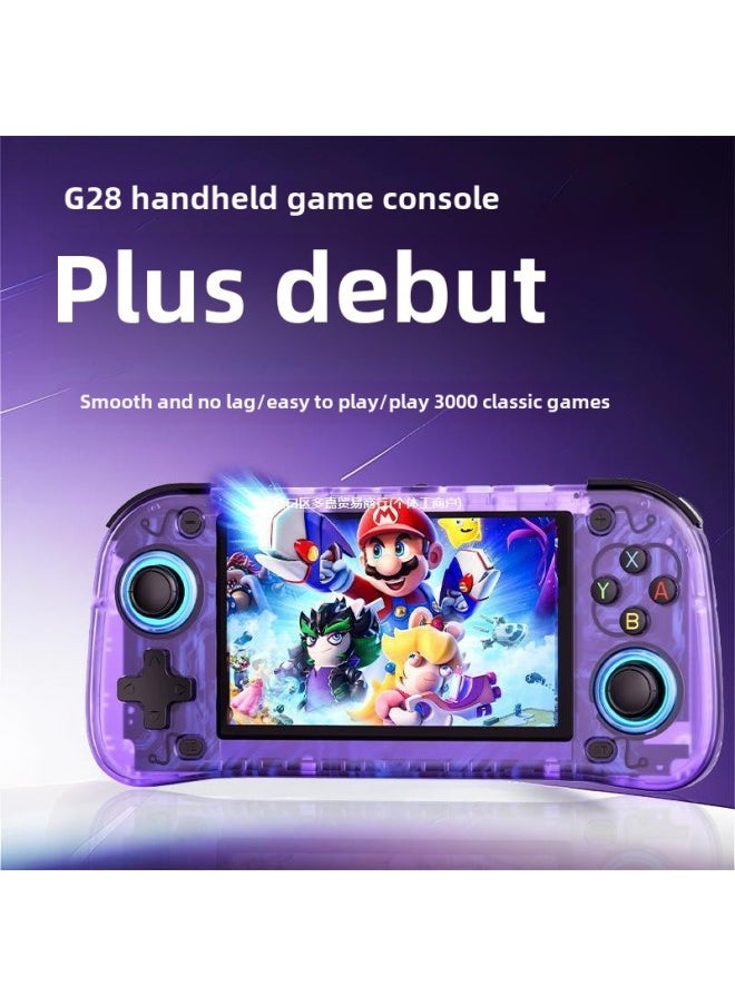 Generic - G28 Handheld Game Machine Open Source Handheld HD Large Screen Portable Game Machine Nostalgic Retro Arcade Cross-border-Product Color:64G-Model:G28 White - Image 1
