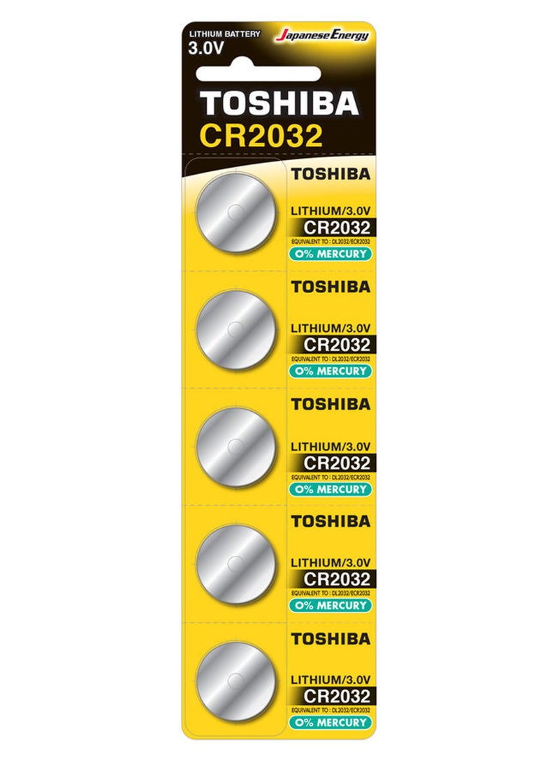 CR 2032 Lithium Coin Battery 5 Pcs