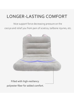 ماركة غير محددة Desk Chair Cushion 85cm Office Chair Cushion Seat Cushion with Back Support Lounger Cushion with Fixing Band (Grey) 85×45cm  - Image 4