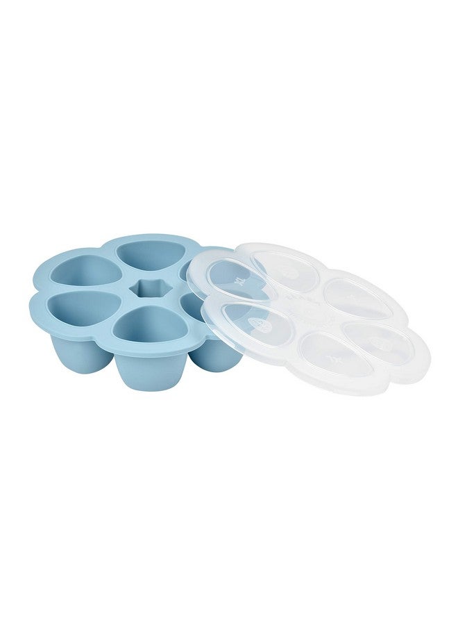 BEABA Silicone Multiportions Baby Food Tray, Oven Safe, Sky, 3 oz - Image 1