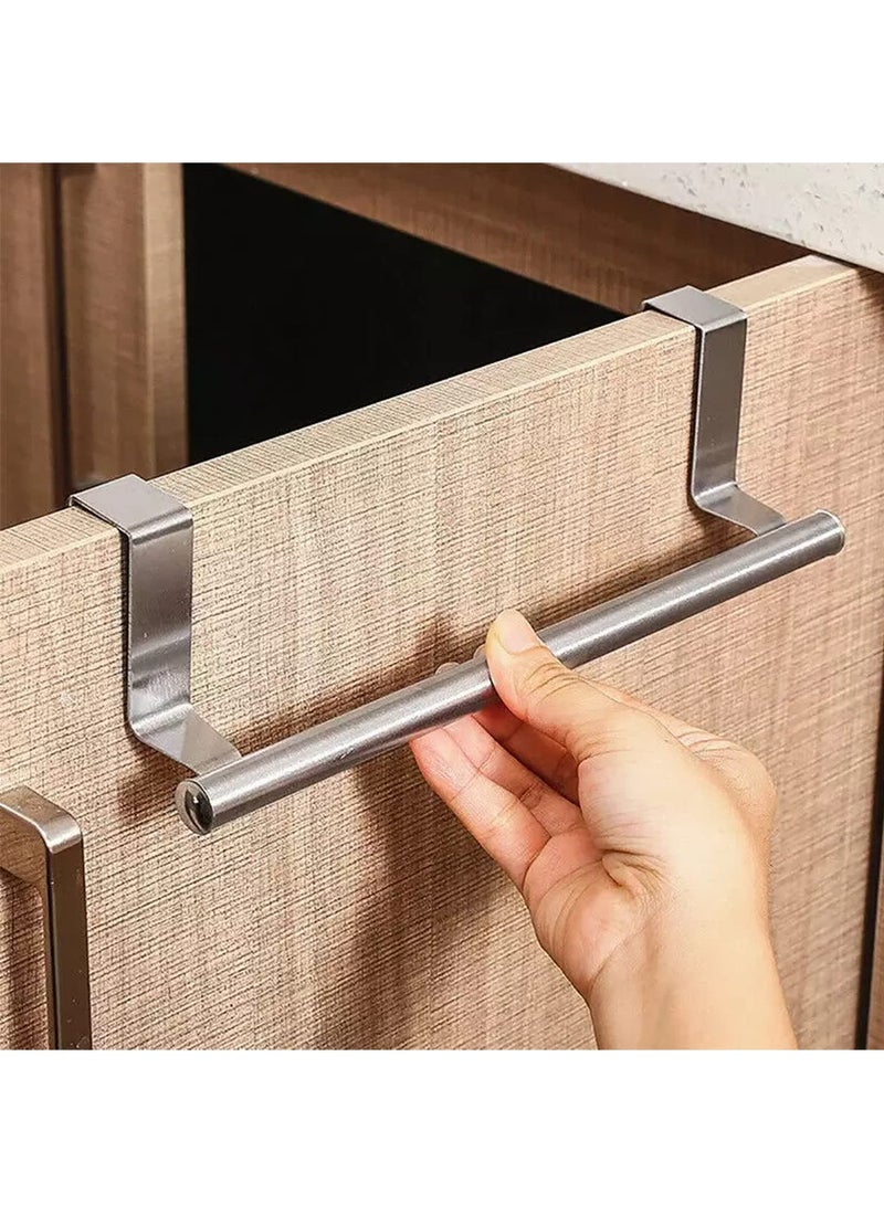 UREVO 2pcs Kitchen Towel Bar Holder Fits on Cupboards Over Cabinet Door Towel and Wash Cloth Hanging Storage Accessories Strong Modern Design Stainless Steel - Image 3