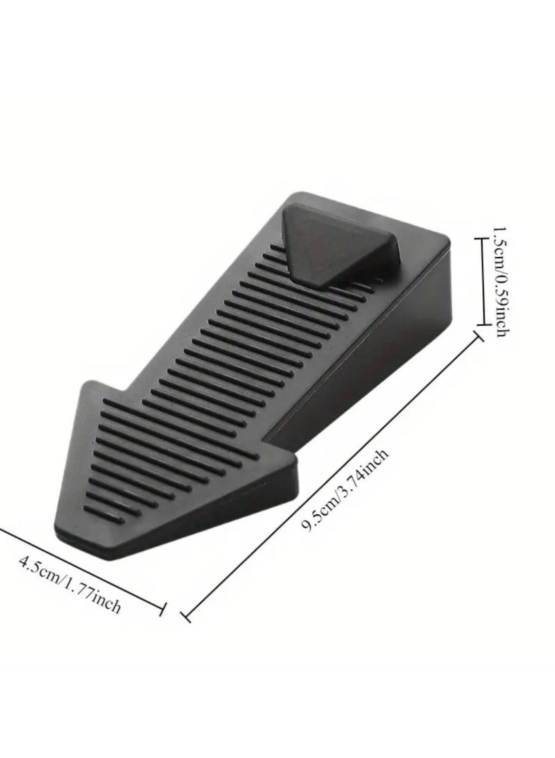 كلين ويف طقم 3 قطع مصدّات أبواب مطاطية سوداء ثقيلة – مانعة للانزلاق، آمنة للأرضيات، للاستخدام المنزلي والمكتبي | سهلة الاستخدام ومتينة - Image 2