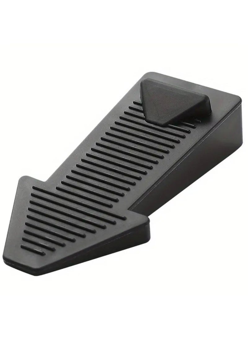 كلين ويف طقم 3 قطع مصدّات أبواب مطاطية سوداء ثقيلة – مانعة للانزلاق، آمنة للأرضيات، للاستخدام المنزلي والمكتبي | سهلة الاستخدام ومتينة - Image 3