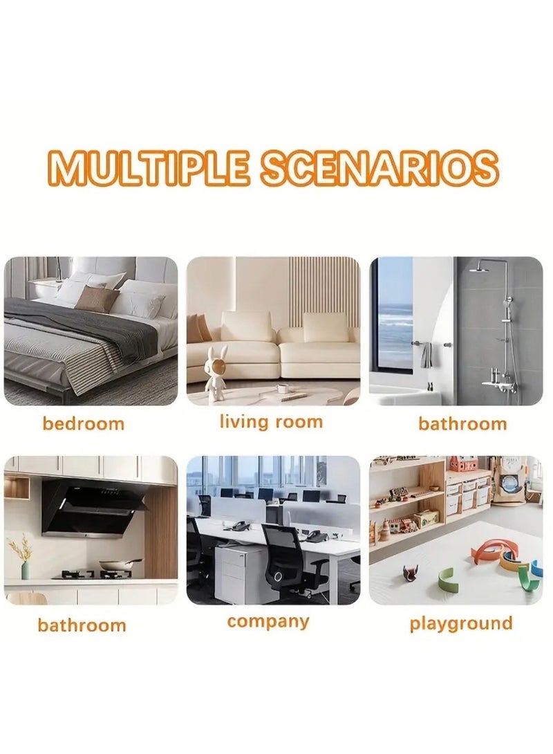 كلين ويف طقم 3 قطع مصدّات أبواب مطاطية سوداء ثقيلة – مانعة للانزلاق، آمنة للأرضيات، للاستخدام المنزلي والمكتبي | سهلة الاستخدام ومتينة - Image 5