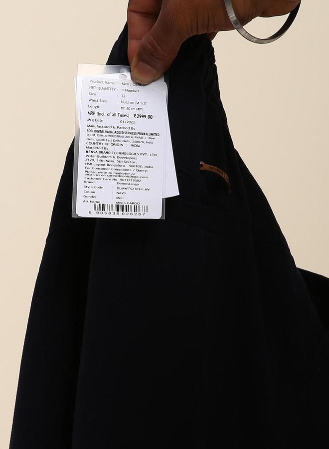 دينيس لينغو بنطلون كارغو كاجوال سادة بخصر متوسط من دينيس لينجو - Image 1