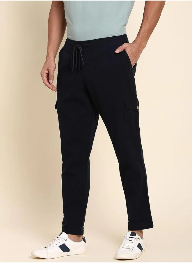 دينيس لينغو Dennis Lingo Mid Rise Plain Casual Cargos Trousers
