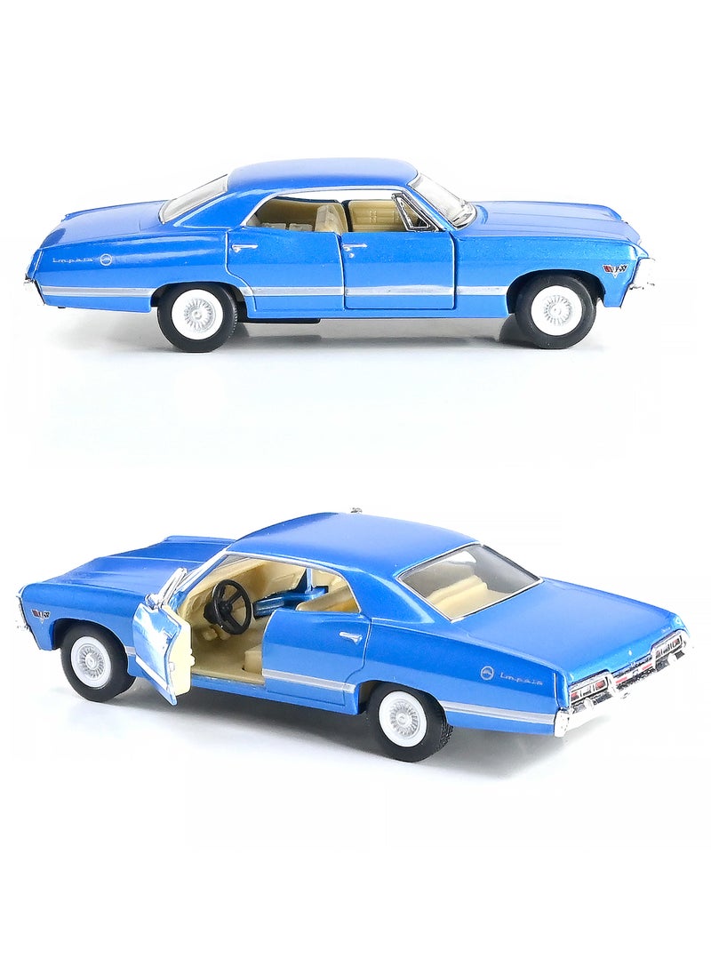 Kinsmart Pull Back Action 1:40 Scale 1967 Chevrolet Impala Doors Openable Collectible Diecast Metal Toy Car  - Image 1