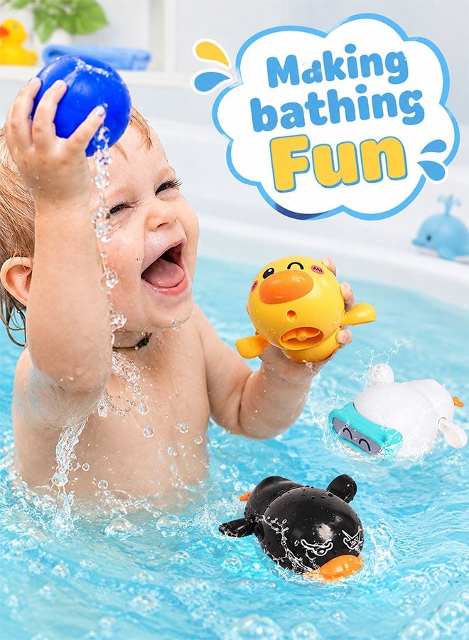 Super ZYouth 3 PCS Baby Bath Toys, Wind-Up Swimming Duck Bath Toys for Toddlers, No Battery Bathtub Water Toys, Cute Floating Pool Toys for Kids - Image 5