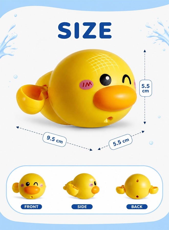 Super ZYouth 3 PCS Baby Bath Toys, Wind-Up Swimming Duck Bath Toys for Toddlers, No Battery Bathtub Water Toys, Cute Floating Pool Toys for Kids - Image 4
