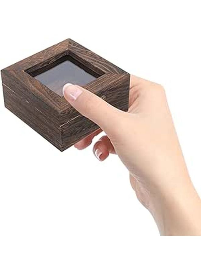 صندوق عرض عينات الحشرات بغطاء قابل للطي مقاس 10x10x4.5 سم من خشب الباولونيا المتفحم - Image 1