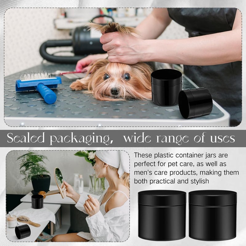 Patelai 4 Pieces Round Wide-mouth Leak Proof Plastic Container Jars with Lids for Travel Storage Makeup Beauty Products Face Creams Oils Salves Ointments DIY Making(6 Ounce,Pure Black) - Image 5