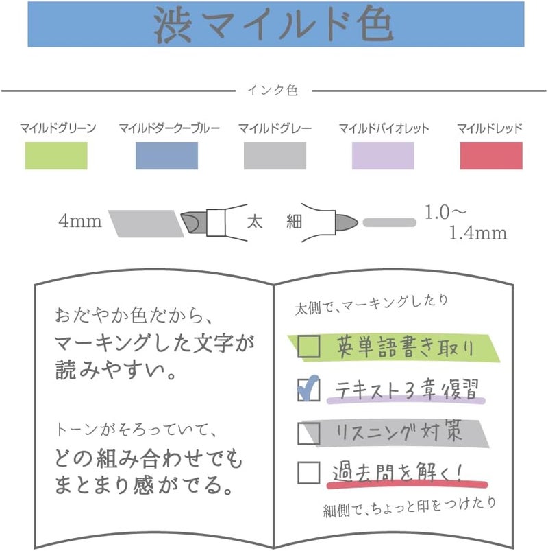 Zebra Pen Zebra WKT7-5C-NC-N Highlighter, Mild Color, NC5 Colors - Image 2