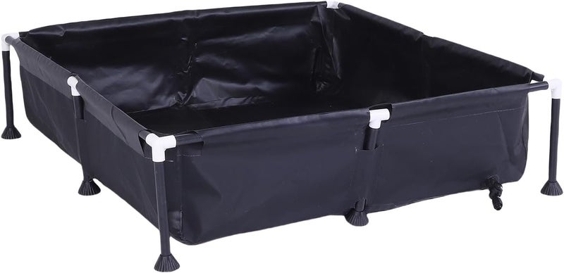 Bewinner Small Deep PVC Above Ground Swimming Pool Puncture Proof Weather Proof Frame for Family Kids Pets, 37.4x37.4x7.9 Inch, Black, Outdoor Backyard Garden Summer Water Party - Image 4