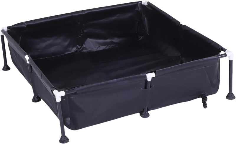 Bewinner Small Deep PVC Above Ground Swimming Pool Puncture Proof Weather Proof Frame for Family Kids Pets, 37.4x37.4x7.9 Inch, Black, Outdoor Backyard Garden Summer Water Party - Image 3
