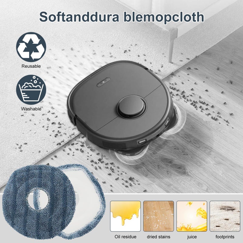 Asrhine 22 Pack Accessories for Eufy X10 Pro Omni Robot Vacuum Cleaner Replacement Parts, 2 Mainbrush 4 Sidebrush 6 Dust Bag 4 Filter 4 Mop Pads 1 Cleaning Brush 1 Screwdriver - Image 4