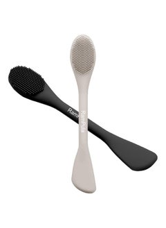 Face Mask Brush Applicator, Mask Brushes For Facials Cleansing & Exfoliating, Facial Clay Mask Applicator Tool Silicone Mask Spatula Cream Skincare For Apply Cream, Lotion, Mud, Clay (Black+Starlight)