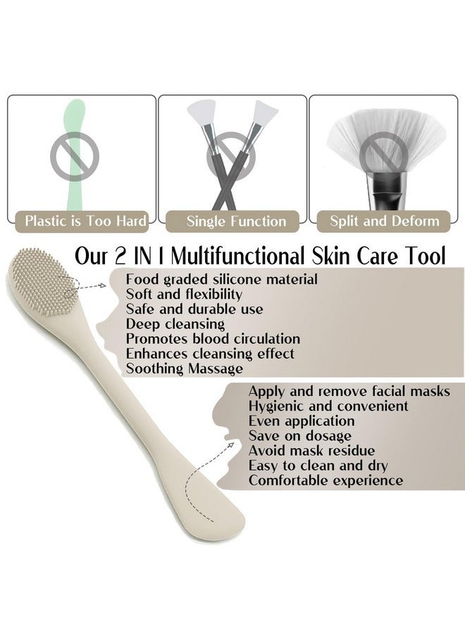 RamPula - Face Mask Brush Applicator, Mask Brushes For Facials Cleansing & Exfoliating, Facial Clay Mask Applicator Tool Silicone Mask Spatula Cream Skincare For Apply Cream, Lotion, Mud, Clay (Black+Starlight) - Image 1