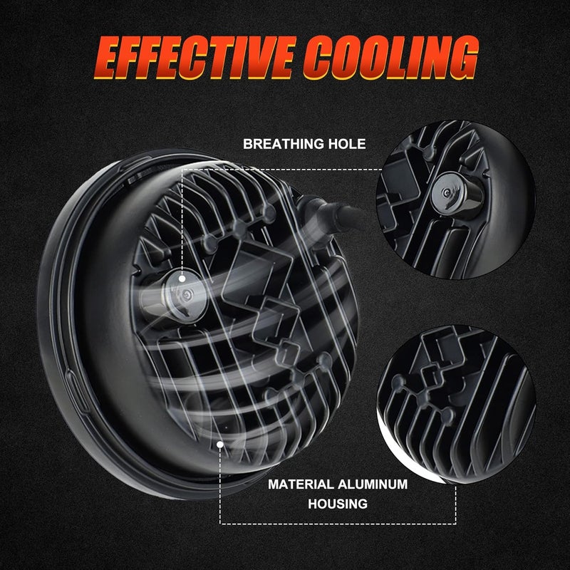 Akmties H-D Fatboy 4.5 Inch LED Fog Light - Black Motorcycle Auxiliary Projector Driving Lamp - Image 5