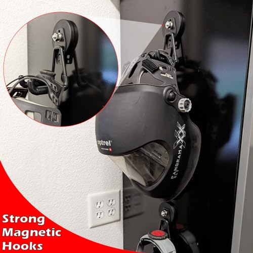 MUTUACTOR Heavy Duty Magnetic Hook,2PCS Anti-Slip Storage Magnet Hooks for Organizer, Magnetic Mount Garage Double Utility Hooks Hanging Impact Drivers Garden Hoses Hardware Box - Image 2