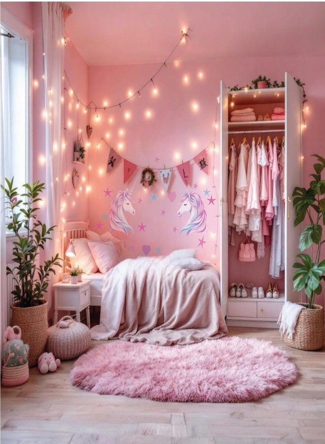 Wrapco (48 Pack) Unicorn Wall Decal | (2) Unicorn Wall Stickers Large | Birthday Party Favors Wall Art Poster Decal Decorations - Image 4