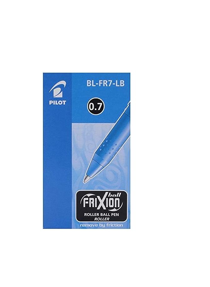 PILOT 12-Piece Frixion Erasable Ball Pen 0.7mm Tip Light Blue Ink