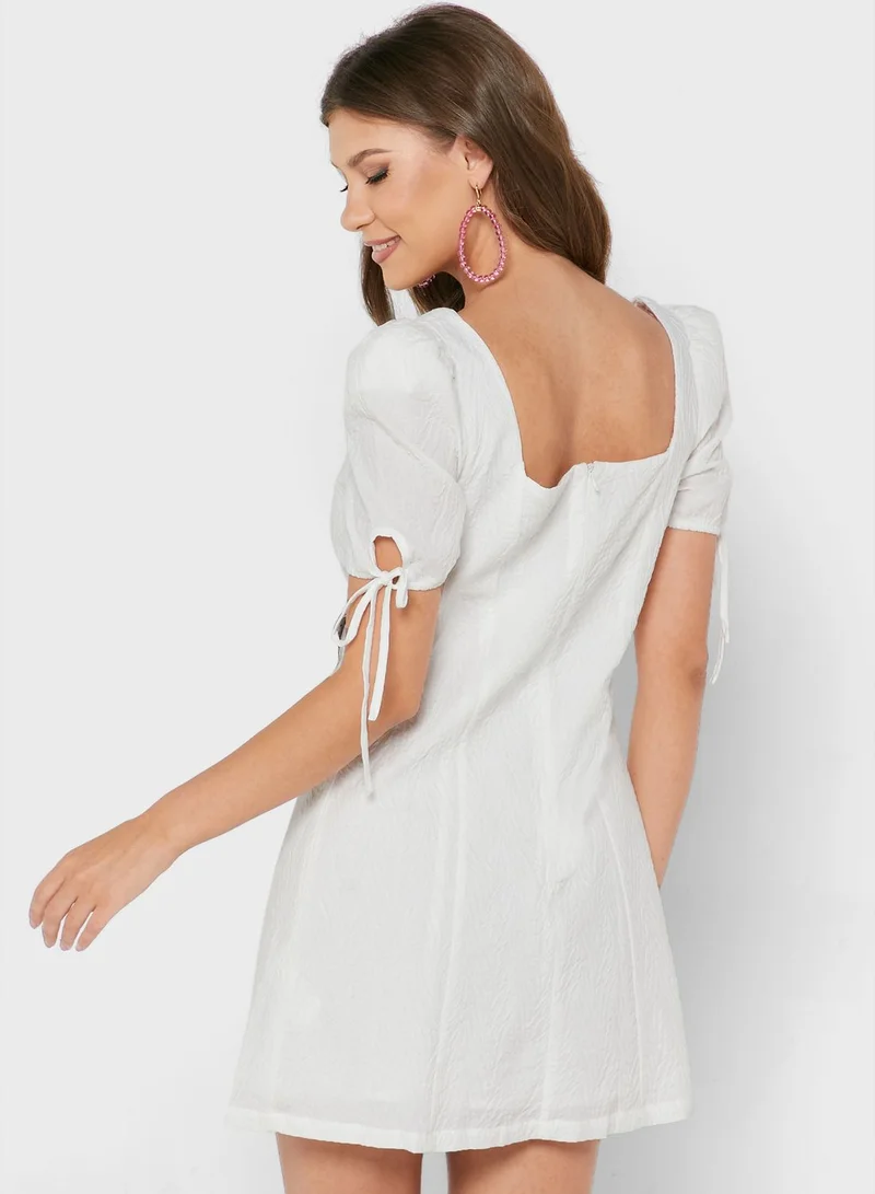 GLAMOROUS Puff Sleeve A Line Dress