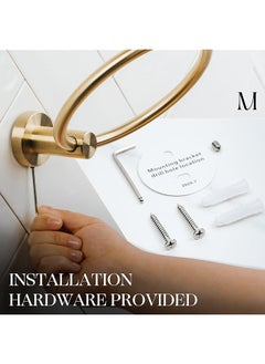 erorex Gold Towel Ring Hand Towel Holder For Bathroom Hand Towel Racks Wall Mount Bathroom Hardware Simple Round Towel Hanger Sus 304 Stainless Steel Brushed Gold  - Image 4
