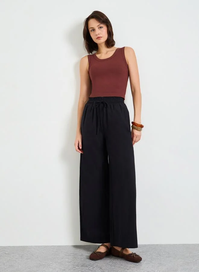 Black Wide-Leg Trousers