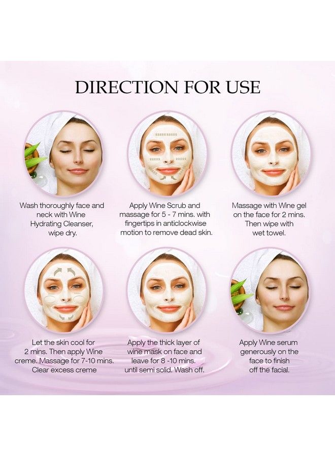 Astaberry Wine Professional Facial Kit 12 Pouch Set (6 Steps) For All Skin Types Remove Wrinkles & Glowing Skin Goodness Of Red Grape Extracts Aloe Vera Extract & Olive Oil - Image 5