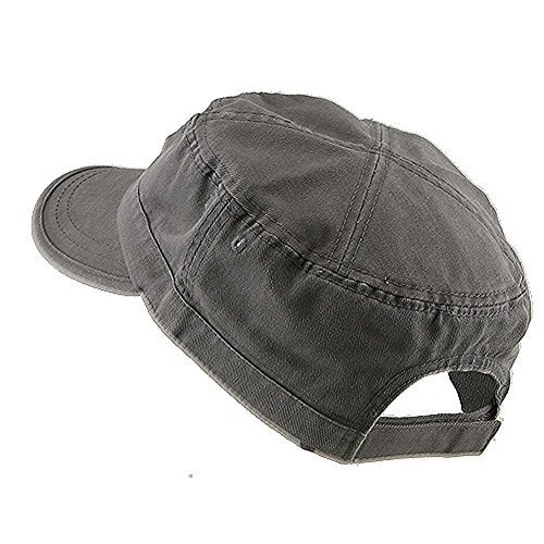 Mega Cap Wholesale Enzyme Washed Cotton Army Cadet Castro Hats (Grey) - 20770 One Size - Image 2