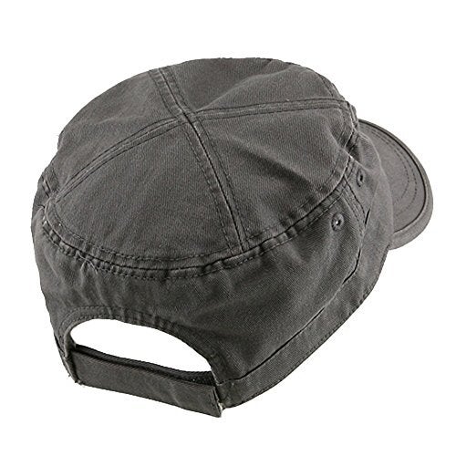 Mega Cap Wholesale Enzyme Washed Cotton Army Cadet Castro Hats (Grey) - 20770 One Size - Image 3