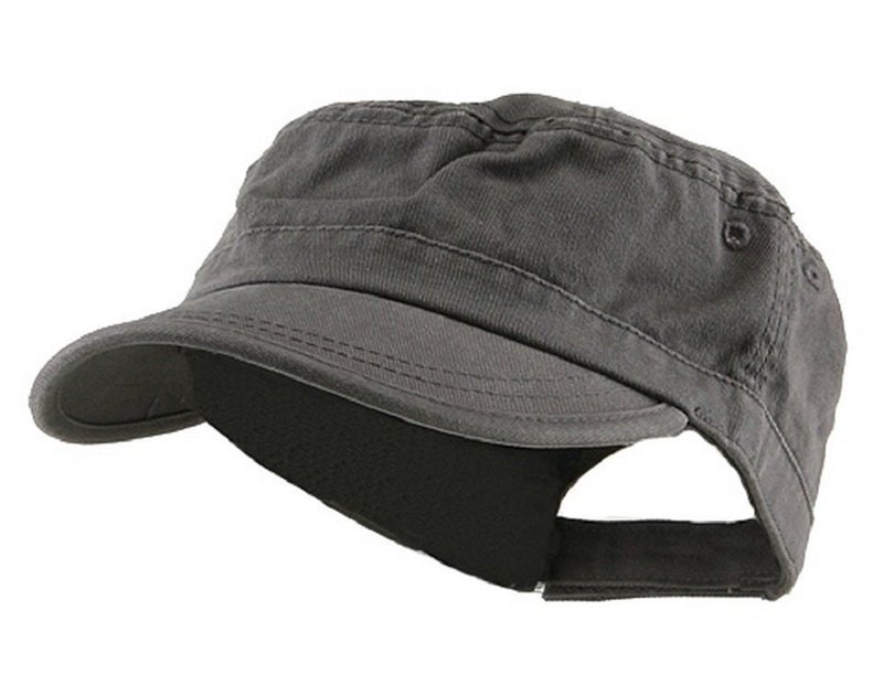 Mega Cap Wholesale Enzyme Washed Cotton Army Cadet Castro Hats (Grey) - 20770 One Size - Image 4