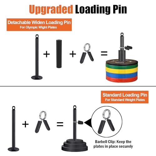 SERTT Weight Loading Pin fit 1 inch Standard and 2 inch Olympic Weight Plate, Gym Pin for Weight Stack with Heavy-Duty Carabiner, Weight Pin Attachment for Cable Pulley System LAT Pulldown - Image 2