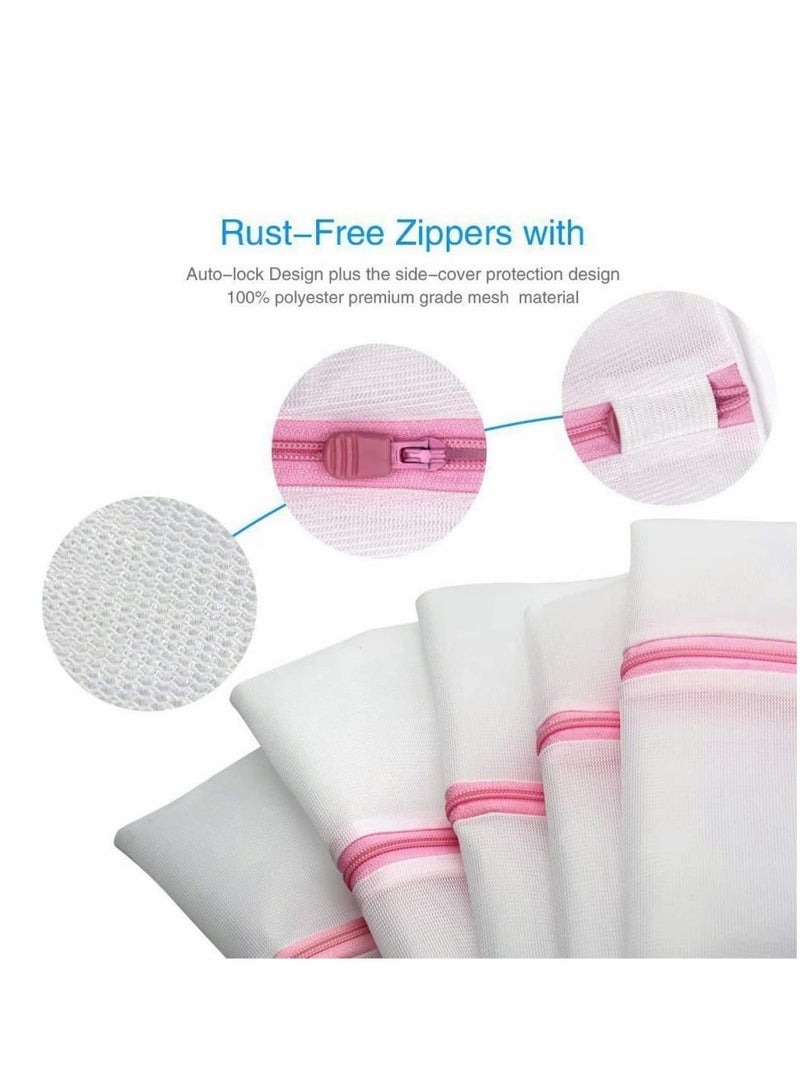 Excefore Laundry Bags Zippered Mesh Washing Bags Bra Washing Machine Bag Large Mesh Laundry Bags with Zips Lingerie Wash Net Bags Washer Protector Reusable for Hosiery, Underwear, Baby Clothes 7Pcs - Image 3