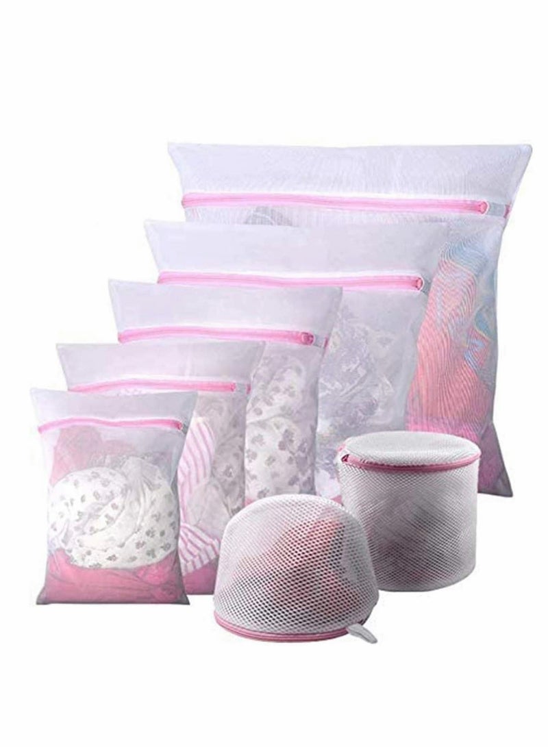 Excefore Laundry Bags Zippered Mesh Washing Bags Bra Washing Machine Bag Large Mesh Laundry Bags with Zips Lingerie Wash Net Bags Washer Protector Reusable for Hosiery, Underwear, Baby Clothes 7Pcs - Image 1