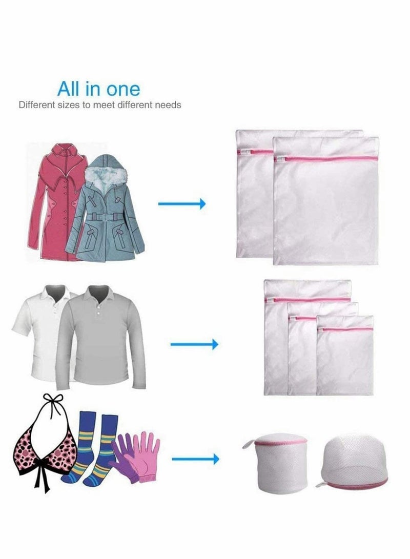Excefore Laundry Bags Zippered Mesh Washing Bags Bra Washing Machine Bag Large Mesh Laundry Bags with Zips Lingerie Wash Net Bags Washer Protector Reusable for Hosiery, Underwear, Baby Clothes 7Pcs - Image 2