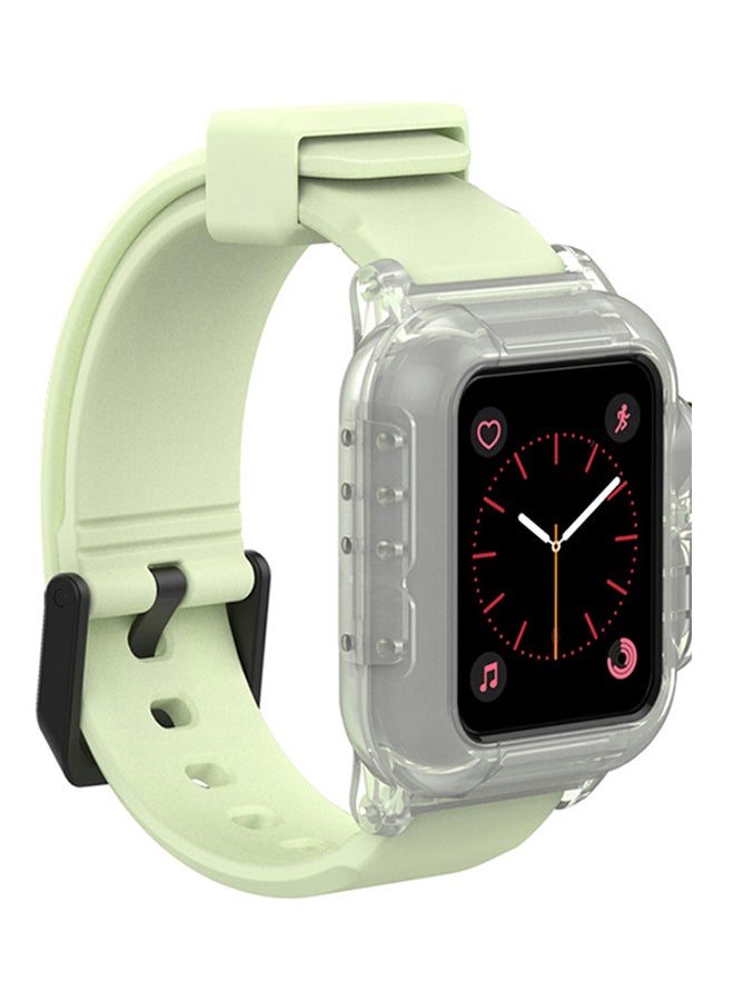 Voberry Replacement Band Strap With Protective Case Cover For Apple Watch 3 42mm Green - Image 2