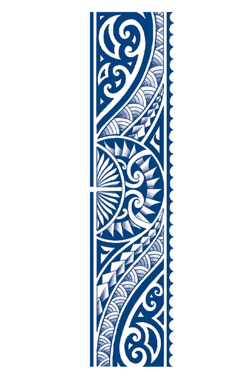Semipermanent Temporary Tattoo Stickers 2025 days Lifespan For Men Women Boys Girls Waterproof 3D Realistic Arm Band Hand Compass Tatto Sticker Blue Coloured Temp Watertransfer Size24X63cm Size24X63cm GZBH01 - Image 5
