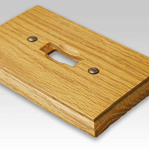 AMERELLE 4025TR Traditional Single Toggle/Single Rocker Wood Wallplate in Light Oak - Image 2
